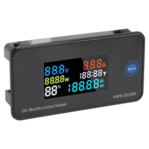 DC 0-200V 100A LCD Display Digitales Strom-Spannungs-Messgerät, Digitales Voltmeter Amperemeter Multimeter Panel, DC Amp und Volt Meter, Farb-LCD-Bildschirm (Schwarz) von Fockety