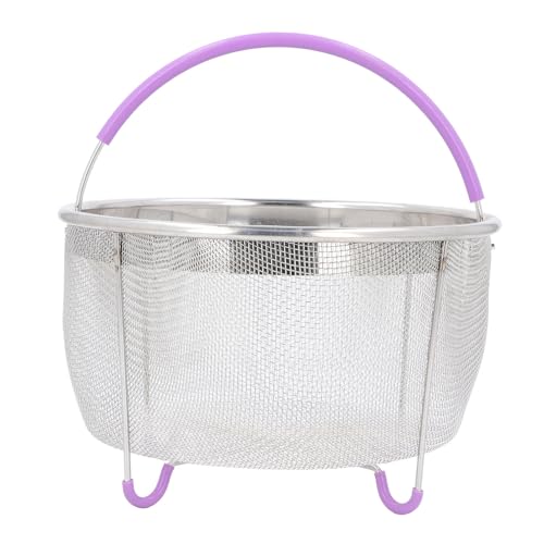 Fockety Dampfkorb für Siebeinsatz aus Edelstahl Mesh-Dampfkorb Instant Pot-Zubehör, Mesh-Netz-Siebkorb mit Klappgriffen Passend für 6 Qt Schnellkochtopf von Fockety