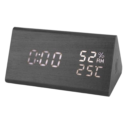 Digitaler Wecker, Wecker aus Holz mit LED-Anzeige Temperatur Luftfeuchtigkeit, Elektronische LED-Zeitanzeige LED-Digitaluhr LED-Wecker für Nachtschlafzimmer Schlafsaal Büro Digitaler Wecker, Wecker aus Holz mit LED-Anzeige Temperatur Luftfeuchtigkeit, Elektronische LED-Zeitanzeige LED-Digitaluhr LED-Wecker für Nachtschlafzimmer Schlafsaal Büro von Fockety