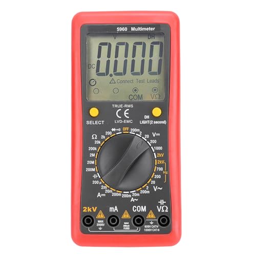 Digitales Multimeter, 2000v 200 MA 20mΩ Spannungstester mit DC-Wechselstrom-Voltmeter und Ohm-Volt-AMP-Messgerät, Misst Spannung, Strom, Widerstand, Kapazität und Diode Genau Digitales Multimeter, 2000v 200 MA 20mΩ Spannungstester mit DC-Wechselstrom-Voltmeter und Ohm-Volt-AMP-Messgerät, Misst Spannung, Strom, Widerstand, Kapazität und Diode Genau von Fockety