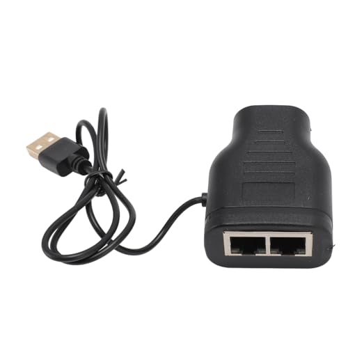 Ethernet-Splitter, 100 Mbit/s High-Speed-Ethernet-Splitter 1 zu 2, 2 Geräte Gleichzeitig Vernetzen, RJ45-Internet-Splitter mit USB-Stromkabel, RJ45-Netzwerk-Splitter-Adapter von Fockety