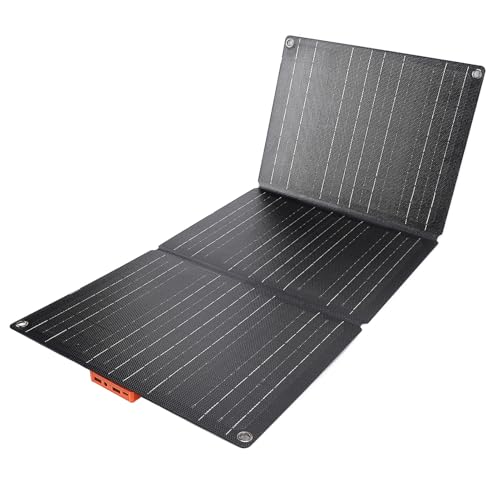 Fockety 100W Tragbares Solarpanel, Faltbares Solarladegerät mit Dual USB Typ C Outputs, IP67 Water Proof Staubproof für Camping -Wanderträger Im Freien Im Freien Im Freien von Fockety