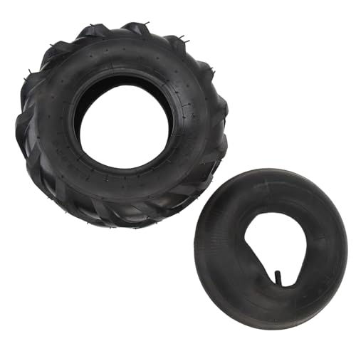 Fockety 13x5.00-6 Reifen-und Innenrohr-Set, Gummi-Ersatz-Reitmäher-Vorderrad Baugruppe, Rasenmäher-Reifen und Innenrohr-Set für Hof Traktor, Hand-LKW, ATV, Schmutz-Quad von Fockety