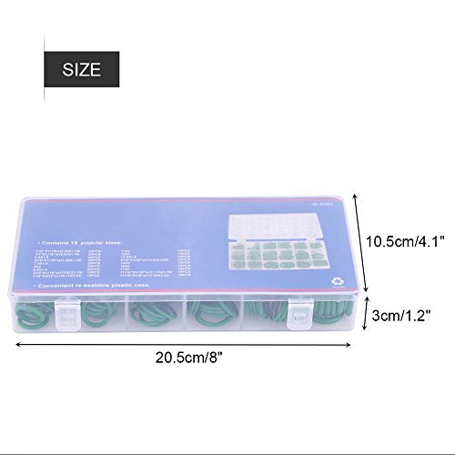 Fockety 270pcs Verschiedene Automobilklimaanlagen Kompressor -Gummidichtung Set Premiumqualität Hydriertes Nitril (GREEN) von Fockety