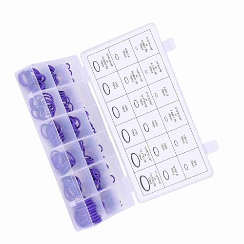 Fockety 270pcs Verschiedene Automobilklimaanlagen Kompressor -Gummidichtung Set Premiumqualität Hydriertes Nitril (PURPLE) von Fockety