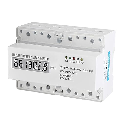 Fockety 3-Phasen-Energiezähler, 230/400V, 5–100A, Din-Schiene, Digitaler Stromzähler MIT LCD-Display, Multifungionales Energieverbrauchs-KWH-Messgerät, Echtzeit-Stromverbrauchsuberwachung Fockety 3-Phasen-Energiezähler, 230/400V, 5–100A, Din-Schiene, Digitaler Stromzähler MIT LCD-Display, Multifungionales Energieverbrauchs-KWH-Messgerät, Echtzeit-Stromverbrauchsuberwachung von Fockety