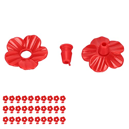 Fockety 30 Stückes Vogelhäuten-Blumen, Kolibri-Futterhäuten aus (Rot) von Fockety