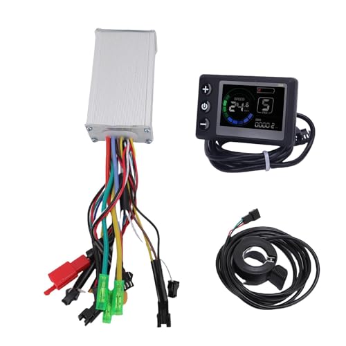 Fockety 36V 48V Elektrofahrrad-Steuerungssatz mit bürstenlosem Motorcontroller, E-Bike-LCD-Display-Bedienfeld und Gasgriff, Geschwindigkeitsregler für Elektroroller zur Umrüstung von Fockety