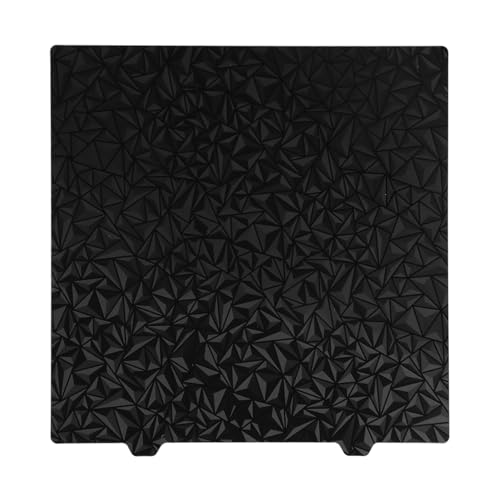 Fockety 3D-Bocker-PET+PEI-Bauplatte, 377 X 370 Mm Glattes Kohlenstofffffaser-Pet+Strukturierten Pei-Federstahlblech, Doppelseeitig Abnehmbares Flexibles Druckbett Fürr (Stahlplatte) von Fockety