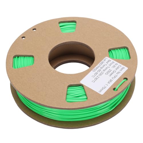 Fockety 3D-Druckerfilament 1,75 mm, 95A TPU, flexibles, hochelastisches Druckerfilament, Ersatz, Maßgenauigkeit +/- 0,02 mm, für die meisten 3D-Drucker (GREEN) von Fockety