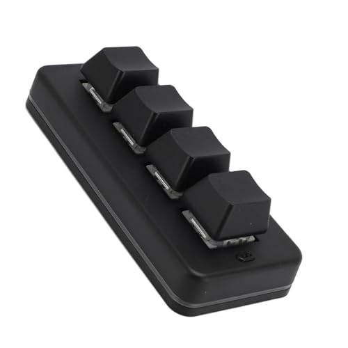Fockety 4-Tasten-Makro-Mechanische Gaming-Tastatur, RGB-Hintergrundbeleuchtung, Kompakte USB-Tastatur für PC-Gamer, Tragbares Einhand-Design, Vollständig Programmierbare Tasten mit von Fockety