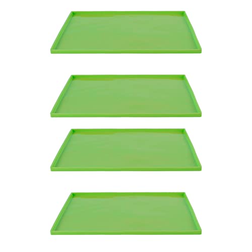 Fockety 4-Teilise Dörrblatt, Dörrblatt aus Lebenmitzelechtem, BPA-Frei, Leicht zu Reinigende Dörrrmattte Rand für Forder (GREEN) von Fockety