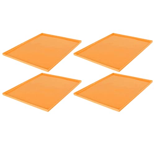 Fockety 4-Teilise Dörrblatt, Dörrblatt aus Lebenmitzelechtem, BPA-Frei, Leicht zu Reinigende Dörrrmattte Rand für Forder (ORANGE) von Fockety