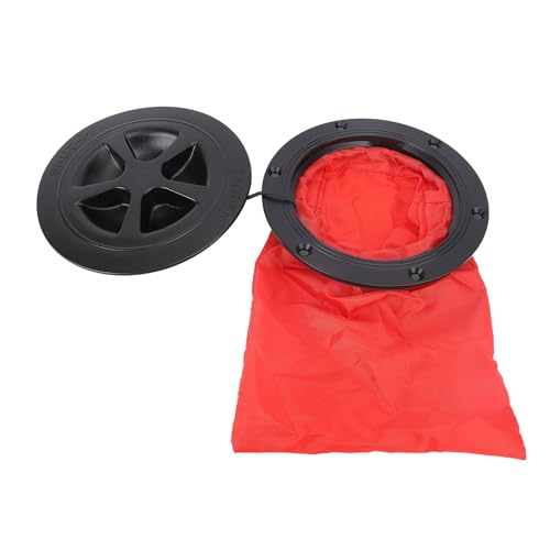 Fockety 4 Zoll Bootsdeck Zugangsabdeckung, Schlupfdeckplatte mit Werkzeugtasche, Kajak Deck Platten Kit Schlupfabdeckung für Marine Yacht Kajaks Boot Fischereifischung Schwarzer Zubehör (Black) von Fockety