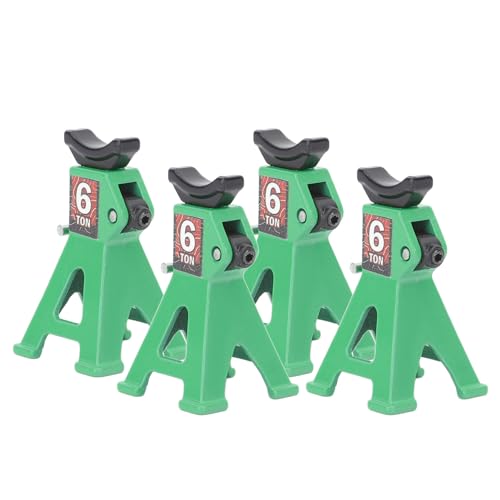 Fockety 4pcs RC Wagenheberständer, 1/24 Verstellbares Aluminiumlegiers Wagenheberständer für SCX24 RC Auto Metall Wagenhebernder Wagenheberder Auto Simulationen (GREEN) von Fockety