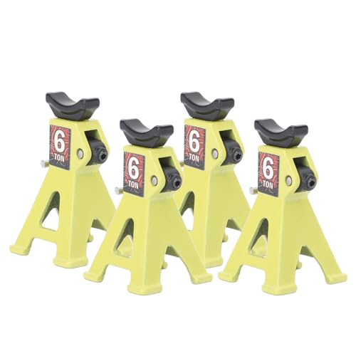Fockety 4pcs RC Wagenheberständer, 1/24 Verstellbares Aluminiumlegiers Wagenheberständer für SCX24 RC Auto Metall Wagenhebernder Wagenheberder Auto Simulationen (YELLOW) von Fockety