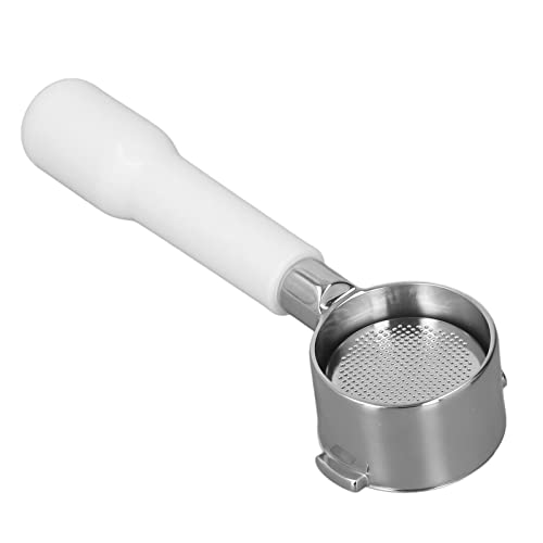 Fockety 51 Mm Bodenloser Siebträger, 2 Ohme, Bodenloser, Nackter Siebträger aus Edelstahl mit Abnehmbarem, Berufsmann -Siebträhger, für Eco310-Essomaschinen (WHITE) von Fockety