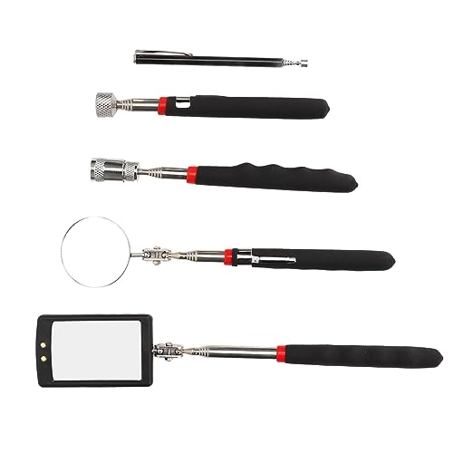 Fockety 5pcs Magnetic Pick-up-Werkzeug, Abrufende Teleskop-Magnet-Pickup-Werkzeuge MIT LED-Lampe, Flexibler Klaue, Biegsame Magnetic Tool für Sterben Wie nach von Fockety