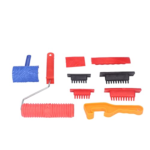Fockety 6pcs Holzmaserung Malerei Toolset, Gummi Empaistische Holzstruktur Musterrolle MIT Griff, Wand Textur Roller für Möbel Wand Raumdekoration, Kunst Malerei Tool Set von Fockety