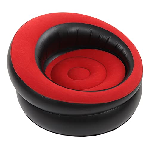 Fockety Aufblasbarer Stuhl, Ergonomisches Aufblasbares Sofa, Air Lazy Sofa, Schnelles Aufblasen und Auslaufsicher, Aufblasbarer Lounge-Sessel mit Beflockter Oberfläche für Garten, Camping (Rot) von Fockety