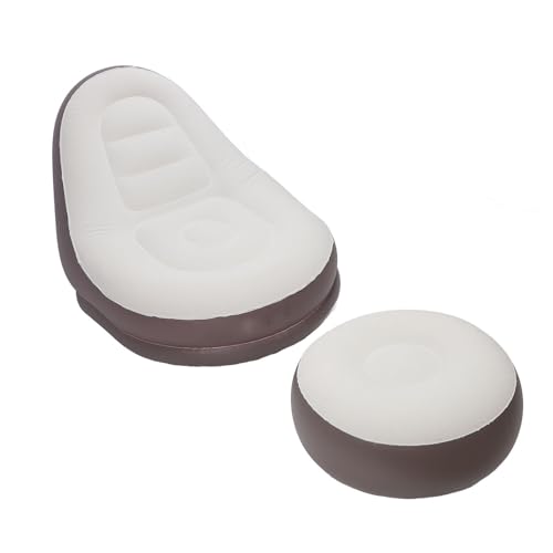 Fockety Aufblasbarer Stuhl, Tragbares Bequemes Aufblasbares Sofa mit Ottomane, Elektrische Luftpumpe, Klappbläser Couch Lazy Sofa für Erwachsene Camping, Gaming Office Outdoor von Fockety