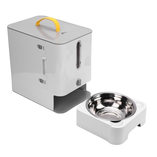Fockety Automatische Katzenfutterautomatin, Automatischer Katzenhund -Lebensmittel -Spender Großer Kapazitätsnack -Organisator Timed Auto Pet Feeder für Haus Im Freien Im Freien (Grey) von Fockety