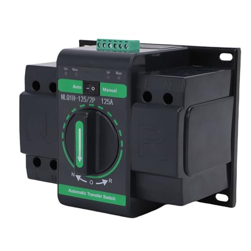 Fockety Automatischer Doppelstrom-Umschalter, 125 A, 2P, 2-in-1-Ausgang, Generator-Umschalter mit automatischem und manuellem Schaltmodus für die Notstromversorgung zu Hause Fockety Automatischer Doppelstrom-Umschalter, 125 A, 2P, 2-in-1-Ausgang, Generator-Umschalter mit automatischem und manuellem Schaltmodus für die Notstromversorgung zu Hause von Fockety