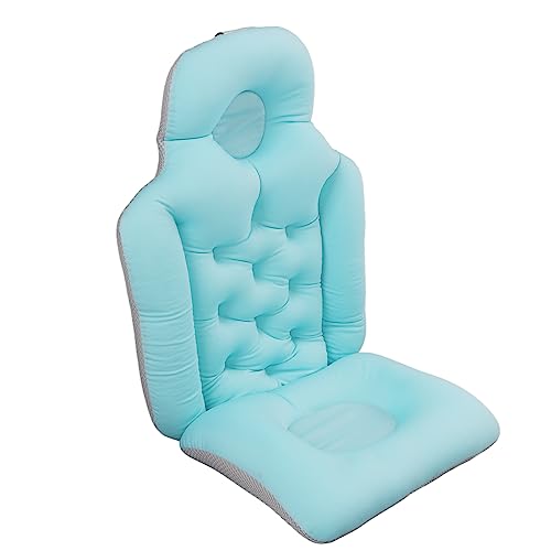 Fockety Badekissen für Badewanne, Spa Kissen MIT Rücken und Kopfstützenkissen, Ergonomische Badewannenkissen MIT 3D Luftnetz, Rutschfestes Nackenstütssen Föger Gebogen -Gerade Gerade (Blue) von Fockety