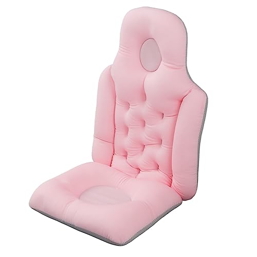 Fockety Badekissen für Badewanne, Spa Kissen MIT Rücken und Kopfstützenkissen, Ergonomische Badewannenkissen MIT 3D Luftnetz, Rutschfestes Nackenstütssen Föger Gebogen -Gerade Gerade (PINK) von Fockety