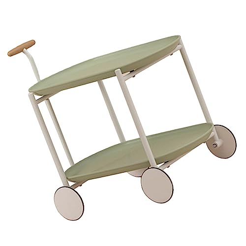 Fockety Beistenattisch, Roller Design Flexible Bewegung Zweistöckiger Sofa Beistenattisch Abs Kunstoffe Anti -Aging -Langlebig Einfach Modisch BehegLicher für Wohnzimmer (Green) von Fockety