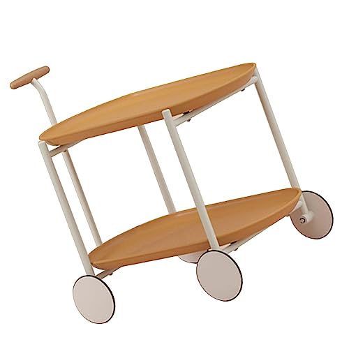 Fockety Beistenattisch, Roller Design Flexible Bewegung Zweistöckiger Sofa Beistenattisch Abs Kunstoffe Anti -Aging -Langlebig Einfach Modisch BehegLicher für Wohnzimmer (Ingwergelb) von Fockety