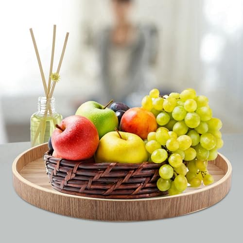Fockety Einzigartiges Design Holz Serviert Tablett Vintage -Teller für Tee -Set Früchte Lebensmittel für Wohnkultur (27 cm) von Fockety