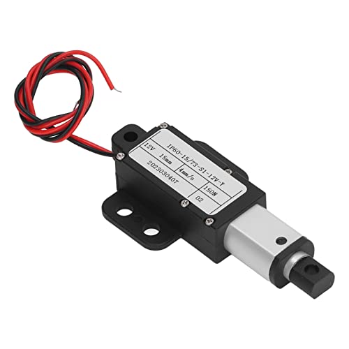 Fockety Elektrischer Mini-Linearantrieb, 12V 15mm Hub Mikro-Linearantrieb mit 150N und Geschwindigkeit 4mm pro Sekunde, Kleiner elektrischer Bewegungsantrieb für Sofa Liege TV Tisch (Mit Halterung) von Fockety