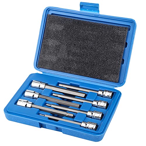 Fockety Extra Langer Sechskant -Bit -Sockel Set mit 7 Verschiedenen Größen, Ideal für die Reparatur von Automobil und Motorrad Reparaturen, Langlebig und Bequem von Fockety