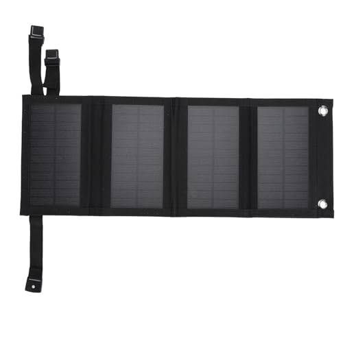 Fockety Faltbares Solarpanel, 10W Monokristallines Silzium USB-Ausgang Tragbares Solarladegerät Langlebiges ABS-KUNSTSTOFF-SOLOLPANEL-LADEGERAT MIT HAKEN FÜR MOBILTEFEFON, Laptops, Laptops, (BLACK) von Fockety