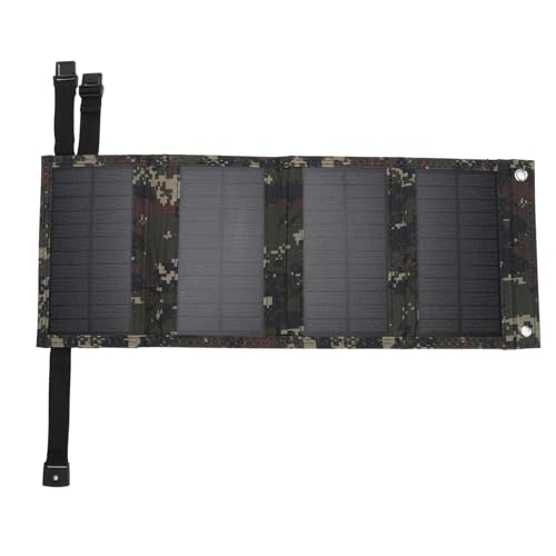 Fockety Faltbares Solarpanel, 10W Monokristallines Silzium USB-Ausgang Tragbares Solarladegerät Langlebiges ABS-KUNSTSTOFF-SOLOLPANEL-LADEGERAT MIT HAKEN FÜR MOBILTEFEFON, Laptops, Laptops, (Camo) von Fockety