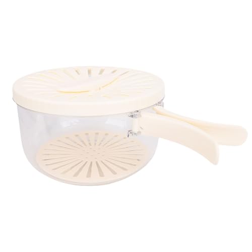 Fockety Fruchtwaschschale, 2 in 1 Siebbehälter mit Engstem Deckel und Zusammenklappbarem Griff, Mehrzweck Abflusskorb für Küchenkühlschrankpicknick und Schalteroberteil Speicherplatz (WHITE) von Fockety