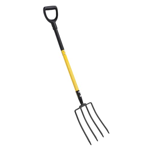 Fockety Gartengabel zum Graben, robuste 4-Zinken-Heugabel aus Metall mit ergonomischem Y-förmigem Griff, 46 Zoll Spatengabel zum Graben im Garten, Kompostieren und Spaten Fockety Gartengabel zum Graben, robuste 4-Zinken-Heugabel aus Metall mit ergonomischem Y-förmigem Griff, 46 Zoll Spatengabel zum Graben im Garten, Kompostieren und Spaten von Fockety
