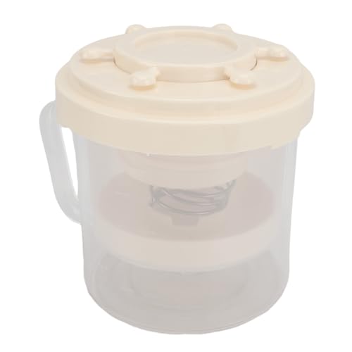 Fockety Griechischer Joghurtsieb, Edelstahl Fine Mesh Joghurtfilter mit Abnehmbarer Druckplatte für Hausgemachte Joghurtkäse Kefir Paneer (Beige) von Fockety