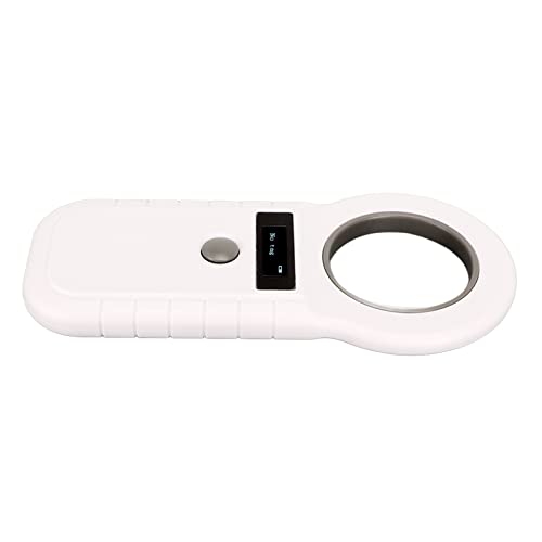 Fockety HAUSTIER-MIKROCHIP-SCANNER, LED-ANZIEGE Wireless Reading 134.2kHz 125kHz HAUSTIER-MIKROCHIP-LESEGERAT 128 NACHRichten Speicherung Tier-Chip-Leser für ISO 11784 11785 (WHITE) von Fockety