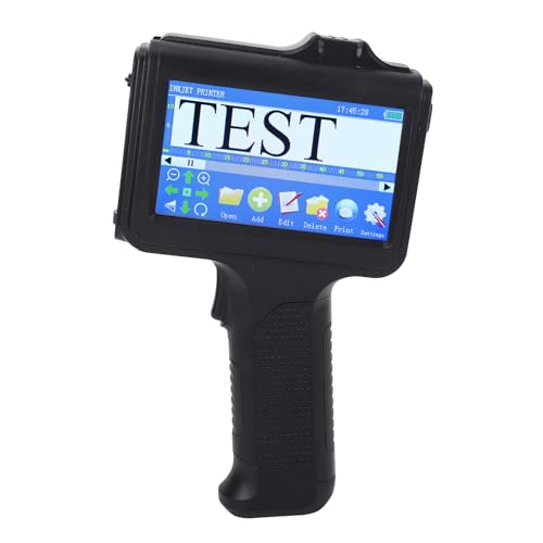 Fockety Handheld Inkjet -Drucker, 12,7 Mm Unterstützt Multi -Sprachen Tragbarer Handheld -Drucker Tragbarer Tintenstrahl -Codierer für Holzplastikgewebe von Fockety