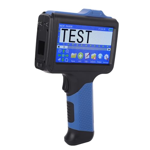 Fockety Handheld-Tintenstrahldrucker, 4 Cores CPU HD LED Touchscreen Tragbarer Tintenstrahldrucker 2600Mah Li Batterie Ergonomischer Griff Handschrifterkennung Handheld-Drucker von Fockety