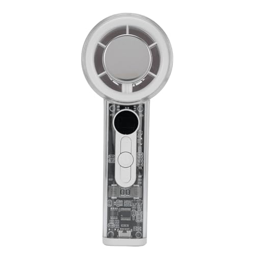 Fockety Handventilator, tragbarer, transparenter Hochgeschwindigkeits-Turbinenventilator, wiederaufladbar über USB, einstellbare 100 Geschwindigkeiten, kleines Kühlgerät von Fockety