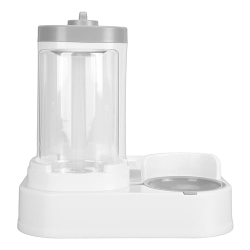 Fockety Haustier-FUTERSPENDER UND WASSERSPENDER-Set, 2-in-1, Großes Fassungsvermögen, Abnehmbarer Automatischer Tierfutter-Wasserspender, Langlebiger, Abnehmbarer (Grey) von Fockety