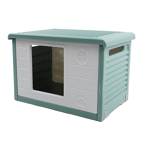 Fockety Katzenhaus für Katzen Im Frei, Färzterfestes Haus für Verilderte Katzen mit Schnallendesign, Katzenbett, Unerschlupf für, Kaninchen Under Kleie Haustiere Im Freien (Green) von Fockety