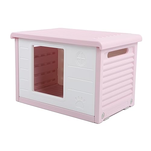 Fockety Katzenhaus für Katzen Im Frei, Färzterfestes Haus für Verilderte Katzen mit Schnallendesign, Katzenbett, Unerschlupf für, Kaninchen Under Kleie Haustiere Im Freien (PINK) von Fockety