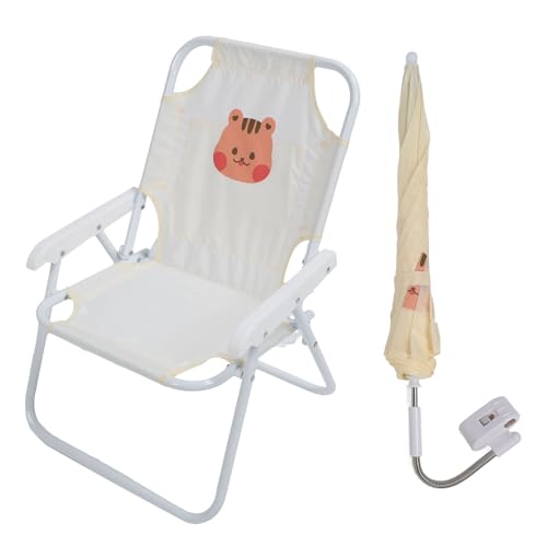 Fockety Kinderstrandstuhl mit Sonnenschirm, 60 Kg Tragglaft, Klappbarer Rasen-und Campingstuhl für den Außenbereich, Tragbarer -Regieren (Eichhörnchen) von Fockety