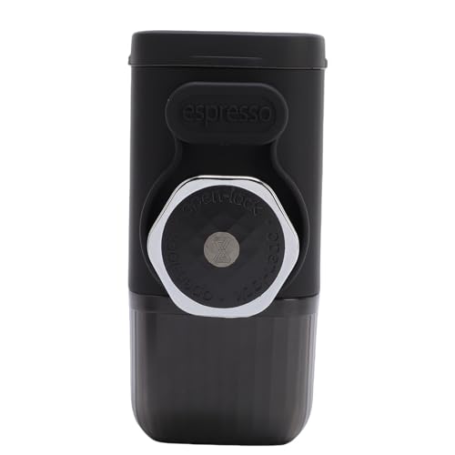 Fockety Kleine Reisekaffeemaschine, Manuell Betriebene Kaffeemaschine Handheld -Kaffeemaschine mit Gemahlenen Kaffeekapseln für Reisecampinghaus (BLACK) von Fockety
