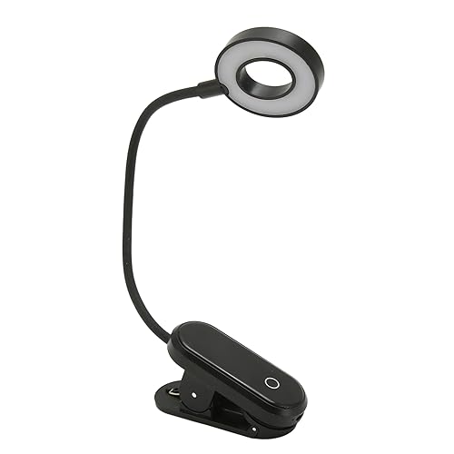 Fockety Klemmlampe, 360° Flexible Schwanenhals LED Leselampe mit Touch Control, USB wiederaufladbare Schreibtischlampe einstellbare Helligkeit augenschonendes Buchlicht zum Lesen im Bett von Fockety