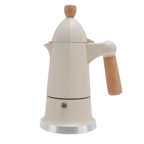 Fockety Kopetop -Espresso -Hersteller, Aluminiumkubaner und Italienischer Kaffeemaschine Percolator Hergestellt 3 Espresso -Tassen, Tragbarer Mokka -Topf mit Kühlem Touch Griff (WHITE) von Fockety